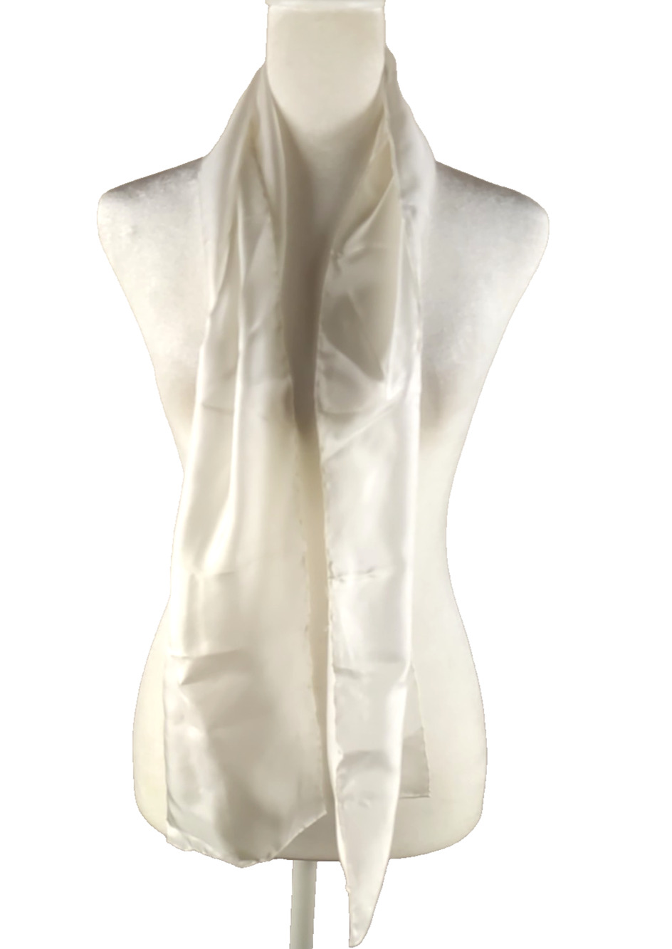 Silk Scarf Cream White Rectangle 52 X 8 Elegant Feminine Regency